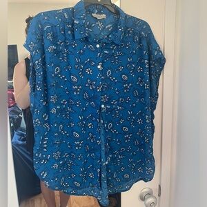 Loft Outlet Blue Paisley Top